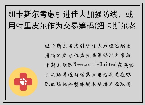 纽卡斯尔考虑引进佳夫加强防线，或用特里皮尔作为交易筹码(纽卡斯尔老板到底身价多少)